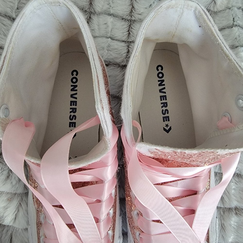 Pink Sequined Converse - image 6